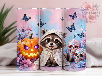 Cute Spooky Raccoon 20oz Tumbler, Cute spooky raccoon, Halloween tumbler wrap, 20oz skinny tumbler, Raccoon halloween design, Halloween raccoon print, Sublimation halloween design Sublimation Li Zamperini 
