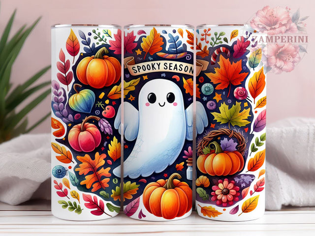 Cute Spooky Season 20 oz Skinny Tumbler Sublimation Design, Straight & Tapered Tumbler Png, Halloween Ghost Tumbler Png, Digital Download PNG Sublimation Li Zamperini 