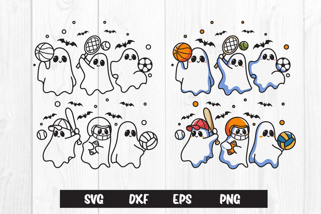 Cute Sport Ghost Halloween svg & sublimation SVG dadan_pm 