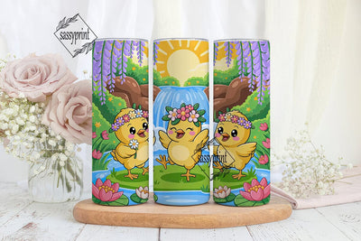 Cute Spring Chicks 20oz Tumbler Wrap Sublimation sassyprint 