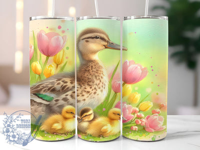 Cute Spring Duck 20oz Tumbler, Cute Duck Tumbler, Spring Duck Design, 20oz Sublimation Wrap, Duck Lover Gift, Custom Spring Drinkware, Adorable Duck Tumbler, Spring Animal Decor Sublimation ToriDesigns 
