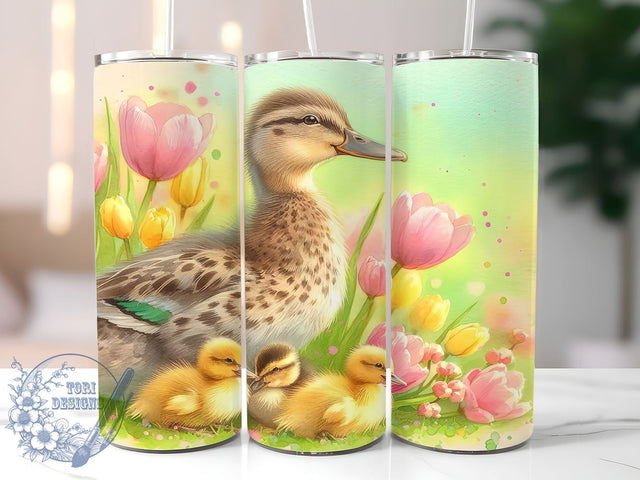 Cute Spring Duck 20oz Tumbler, Cute Duck Tumbler, Spring Duck Design, 20oz Sublimation Wrap, Duck Lover Gift, Custom Spring Drinkware, Adorable Duck Tumbler, Spring Animal Decor Sublimation ToriDesigns 