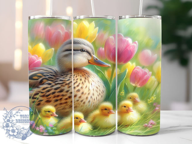 Cute Spring Duck 20oz Tumbler, Cute Duck Tumbler, Spring Duck Design, 20oz Sublimation Wrap, Duck Lover Gift, Custom Spring Drinkware, Adorable Duck Tumbler, Spring Animal Decor Sublimation ToriDesigns 