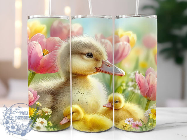 Cute Spring Duck 20oz Tumbler, Cute Duck Tumbler, Spring Duck Design, 20oz Sublimation Wrap, Duck Lover Gift, Custom Spring Drinkware, Adorable Duck Tumbler, Spring Animal Decor Sublimation ToriDesigns 