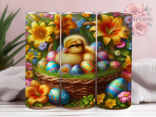 Cute Spring Easter Duckling Tumbler, Spring Floral Tumbler, Colorful Egg Wrap, Cute Duck Wrap, Stylish 20oz Wrap, Sublimation Design, Trendy Gift Idea Sublimation Li Zamperini 