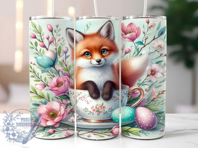 Cute Spring Easter Fox Tumbler, Spring Fox Tumbler, Cute Easter Wrap, Stylish 20oz Wrap, Sublimation Design, Trendy Gift Idea, Inspirational Spring Tumbler Sublimation ToriDesigns 