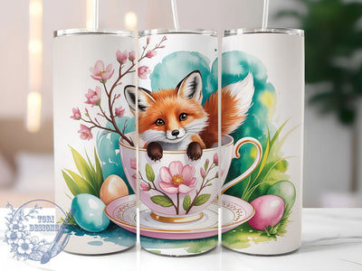 Cute Spring Easter Fox Tumbler, Spring Fox Tumbler, Cute Easter Wrap, Stylish 20oz Wrap, Sublimation Design, Trendy Gift Idea, Inspirational Spring Tumbler Sublimation ToriDesigns 