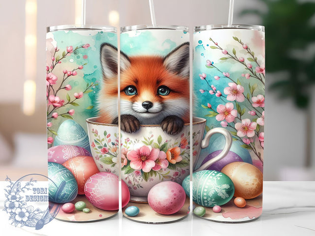 Cute Spring Easter Fox Tumbler, Spring Fox Tumbler, Cute Easter Wrap, Stylish 20oz Wrap, Sublimation Design, Trendy Gift Idea, Inspirational Spring Tumbler Sublimation ToriDesigns 