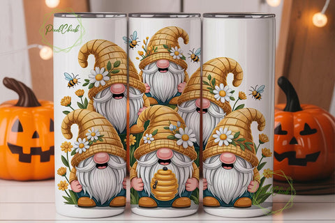 Cute Spring Gnomes 20oz Tumbler Wrap Sublimation PixelChick 