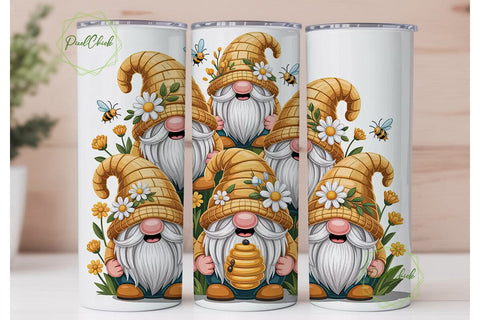 Cute Spring Gnomes 20oz Tumbler Wrap Sublimation PixelChick 