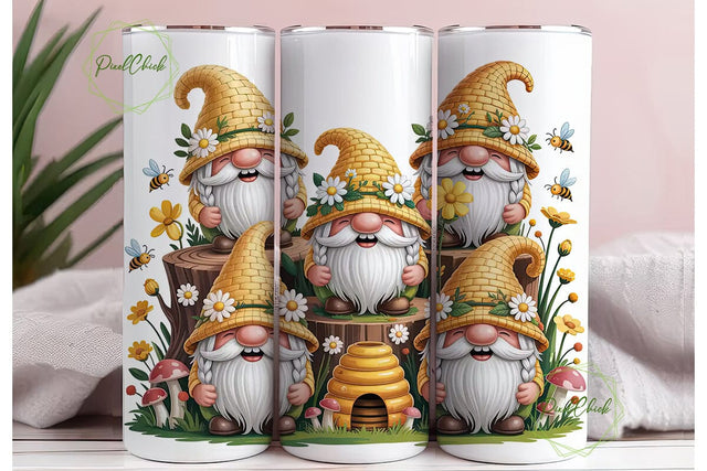 Cute Spring Gnomes 20oz Tumbler Wrap Sublimation PixelChick 