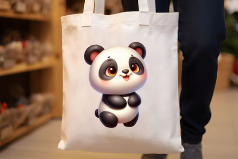 Cute Spring Panda Watercolor Clipart Sublimation Rupkotha 