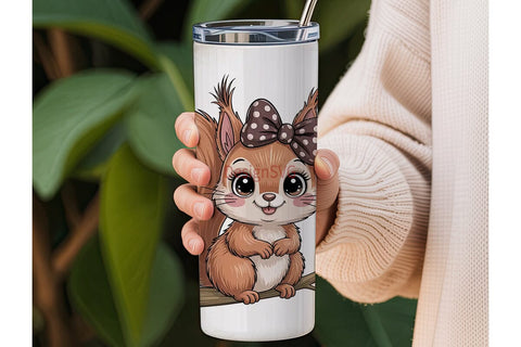 Cute Squirrel 20oz Tumbler Wrap Sublimation DesignSVG 