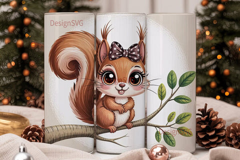 Cute Squirrel 20oz Tumbler Wrap Sublimation DesignSVG 