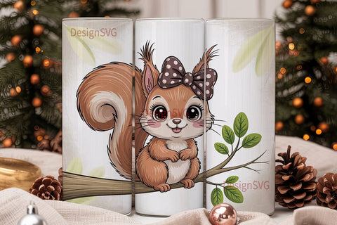 Cute Squirrel 20oz Tumbler Wrap Sublimation DesignSVG 