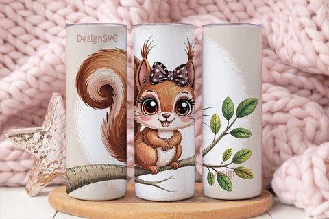 Cute Squirrel 20oz Tumbler Wrap Sublimation DesignSVG 