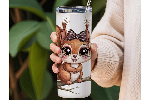 Cute Squirrel 20oz Tumbler Wrap Sublimation DesignSVG 