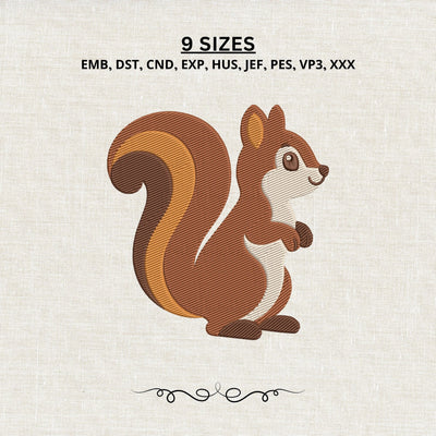 Cute Squirrel Embroidery Design – Woodland Animal Machine Embroidery File, Fall Forest Squirrel Design Embroidery/Applique DESIGNS PatternFeed8 
