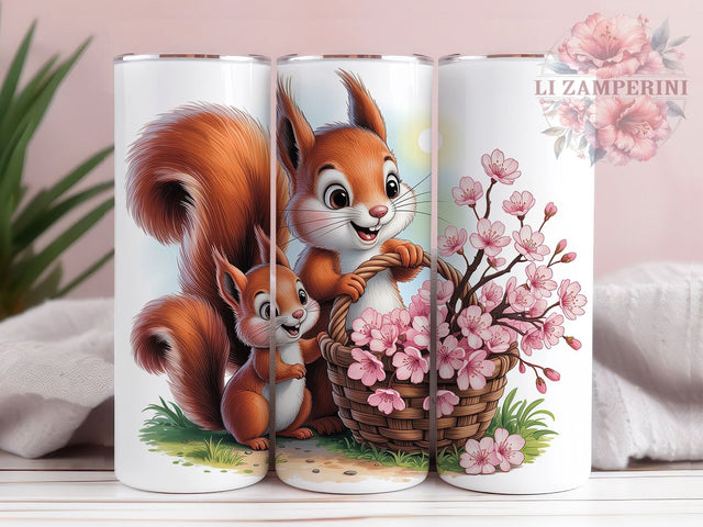 Cute Squirrel Family 20oz Tumbler, Squirrel Wrap, Sublimation Gift, Cute Mug, 20oz Tumbler Design, Adorable Squirrel, Family Theme Sublimation Li Zamperini 