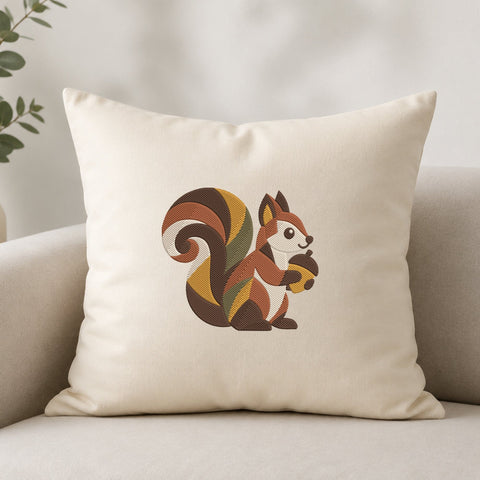 Cute Squirrel with Acorn Embroidery Design – Fall Woodland Animal Machine Embroidery File Embroidery/Applique DESIGNS PatternFeed8 