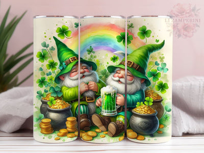 Cute St Patrick's Gnome 20oz Tumbler Wrap PNG, St Patrick's Day Tumber Png, Straight & Tapered Tumbler Wrap, Instant Digital Download Sublimation Li Zamperini 