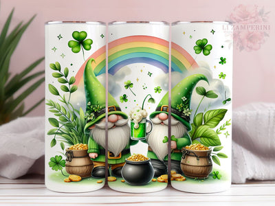 Cute St Patrick's Gnome 20oz Tumbler Wrap PNG, St Patrick's Day Tumber Png, Straight & Tapered Tumbler Wrap, Instant Digital Download Sublimation Li Zamperini 