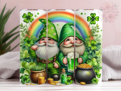 Cute St Patrick's Gnome 20oz Tumbler Wrap PNG, St Patrick's Day Tumber Png, Straight & Tapered Tumbler Wrap, Instant Digital Download Sublimation Li Zamperini 