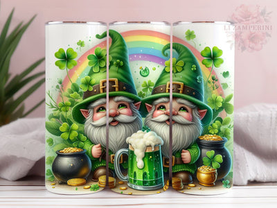 Cute St Patrick's Gnome 20oz Tumbler Wrap PNG, St Patrick's Day Tumber Png, Straight & Tapered Tumbler Wrap, Instant Digital Download Sublimation Li Zamperini 