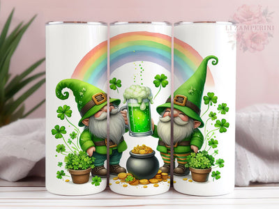 Cute St Patrick's Gnome 20oz Tumbler Wrap PNG, St Patrick's Day Tumber Png, Straight & Tapered Tumbler Wrap, Instant Digital Download Sublimation Li Zamperini 