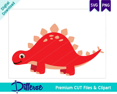 Cute Stegosaurus SVG | Dinosaur SVG SVG Differse 