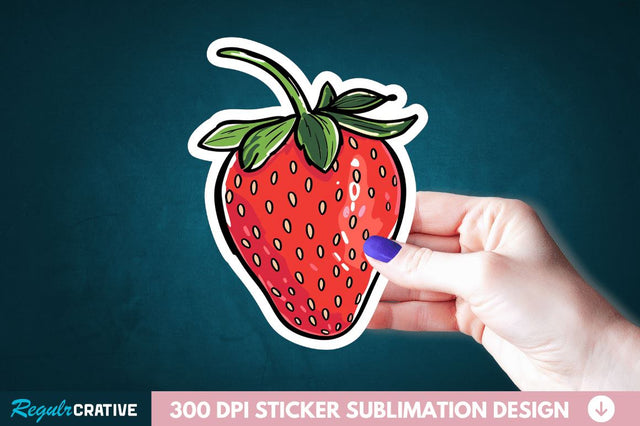 Cute Strawberry Sticker Clipart Sublimation Regulrcrative 