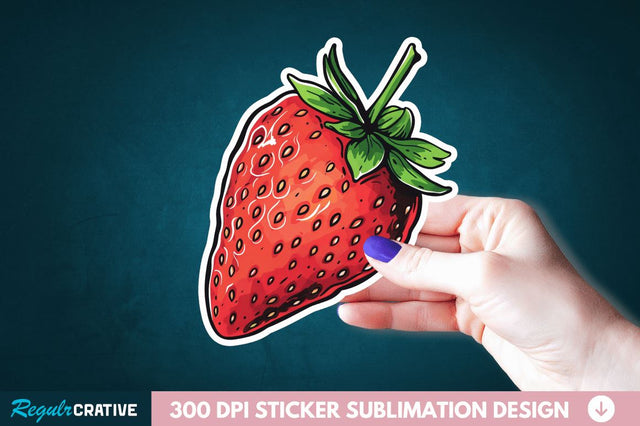 Cute Strawberry Sticker Clipart Sublimation Regulrcrative 