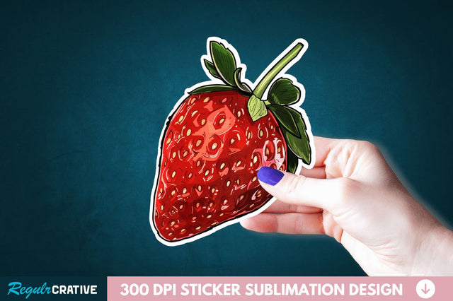 Cute Strawberry Sticker Clipart Sublimation Regulrcrative 