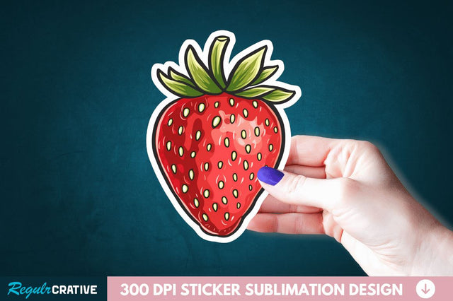 Cute Strawberry Sticker Clipart Sublimation Regulrcrative 