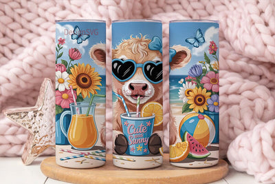 Cute Summer Calf 20oz Tumbler Wrap Sublimation DesignSVG 