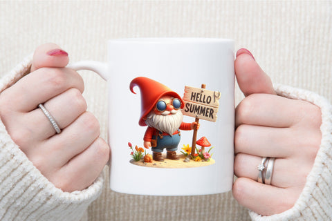 Cute Summer Gnome Sublimation Clipart Sublimation designartist 