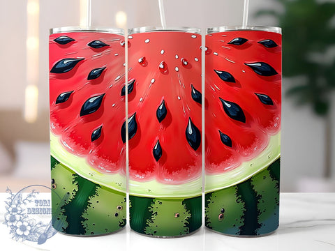 Cute Summer Watermelon Tumbler Wrap, Watermelon Tumbler, Summer Tumbler Wrap, Sublimation Design, 20oz Watermelon Tumbler, Fruit Print Tumbler, Cute Tumbler Design, Watermelon Decor Sublimation ToriDesigns 