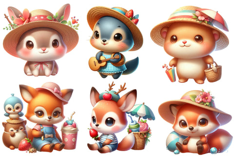 Cute Summer Wildlife Sublimation Clipart Sublimation designartist 