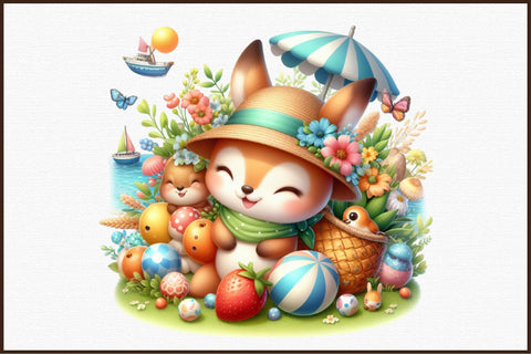 Cute Summer Wildlife Sublimation Clipart Sublimation designartist 
