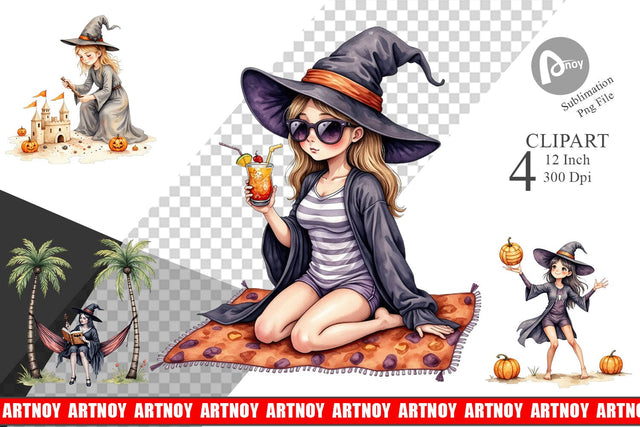 Cute Summerwitch Vibes Clipart Sublimation artnoy 