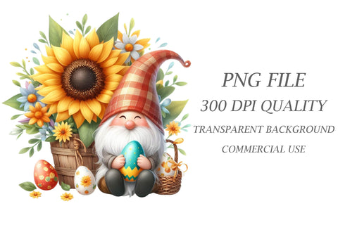 Cute Sunflower Gnome Clipart Sublimation Rupkotha 