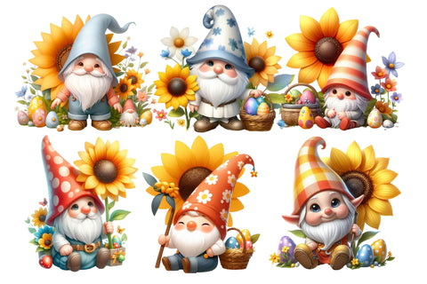 Cute Sunflower Gnome Clipart Sublimation Rupkotha 