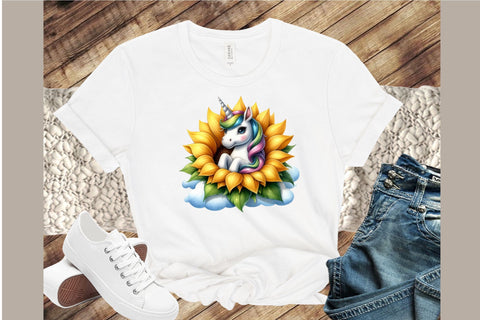 Cute Sunflower Unicorn Clipart Sublimation designartist 
