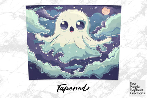 Cute Surprised Baby Ghost Sublimation Tumbler Wrap Sublimation Fine Purple Elephant Creations 