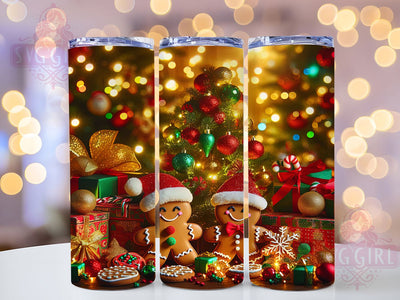Cute Sweet Gingerbread Christmas Tumbler, Festive Holiday Wrap, Cute Cookie Sublimation, Sweet Christmas Cup, 20Oz Skinny Tumbler Wrap, Holiday Baking Mug, Whimsical Gingerbread Design Sublimation SvggirlplusArt 