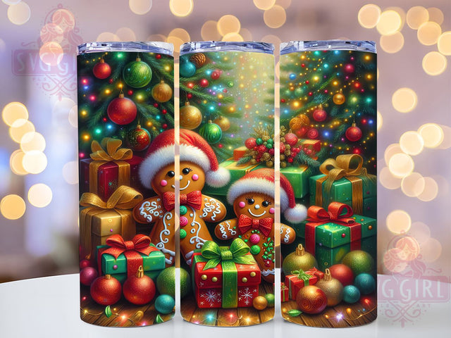 Cute Sweet Gingerbread Christmas Tumbler, Festive Holiday Wrap, Cute Cookie Sublimation, Sweet Christmas Cup, 20Oz Skinny Tumbler Wrap, Holiday Baking Mug, Whimsical Gingerbread Design Sublimation SvggirlplusArt 