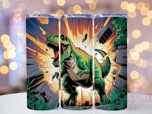 Cute T-Rex Dinosaur Kids Tumbler Wrap, Kids Dinosaur, Prehistoric Wrap, Jurassic Theme, 20Oz Tumbler, Sublimation Design, Cute Dino Sublimation SvggirlplusArt 