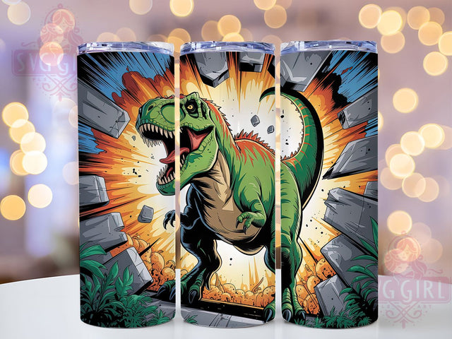 Cute T-Rex Dinosaur Kids Tumbler Wrap, Kids Dinosaur, Prehistoric Wrap, Jurassic Theme, 20Oz Tumbler, Sublimation Design, Cute Dino Sublimation SvggirlplusArt 