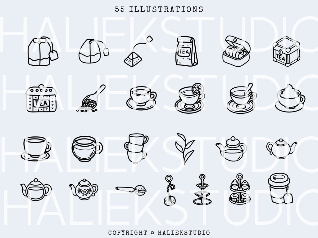 Cute Tea Time SVG Design Set - So Fontsy