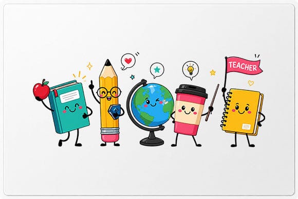 Cute Teacher Classroom Supplies PNG Digital Download SVG BillahCrafts 